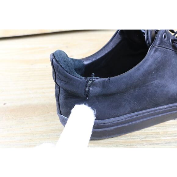 Thursday Everyday Sneakers Men 13.5 Black Leather Lace Up Handmade NO INSOLES - Picture 7 of 10